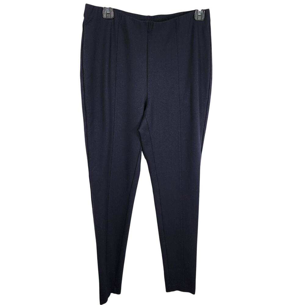 J. Jill Womens Ponte Leggings Navy Blue Pull On Stretch Skinny Knit Size Medium